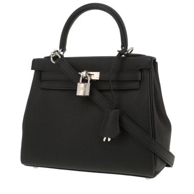 Sac à main Hermès  Kelly 25 cm en cuir togo noir
