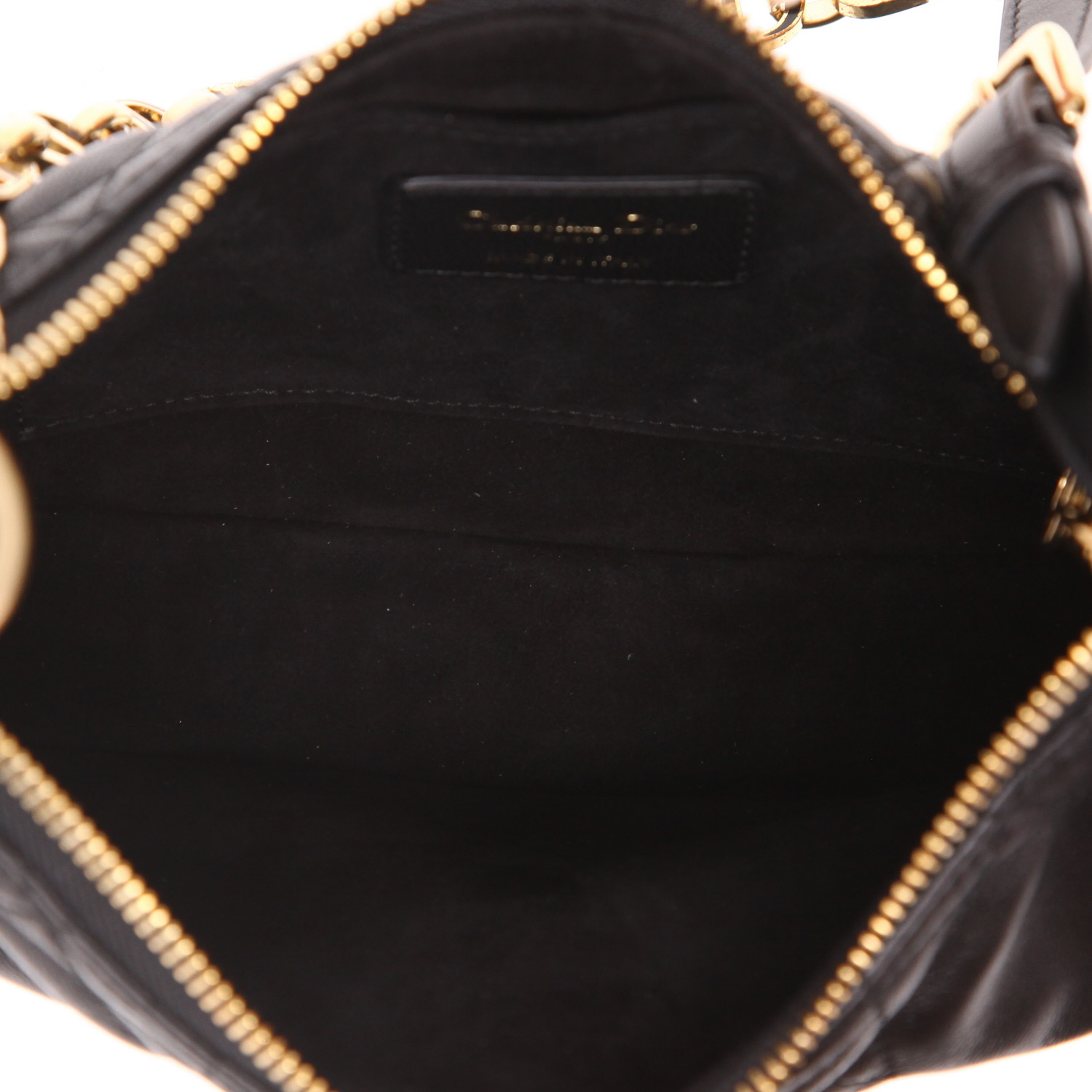 Bolso para llevar al hombro Dior   en cuero cannage negro - Detail D3