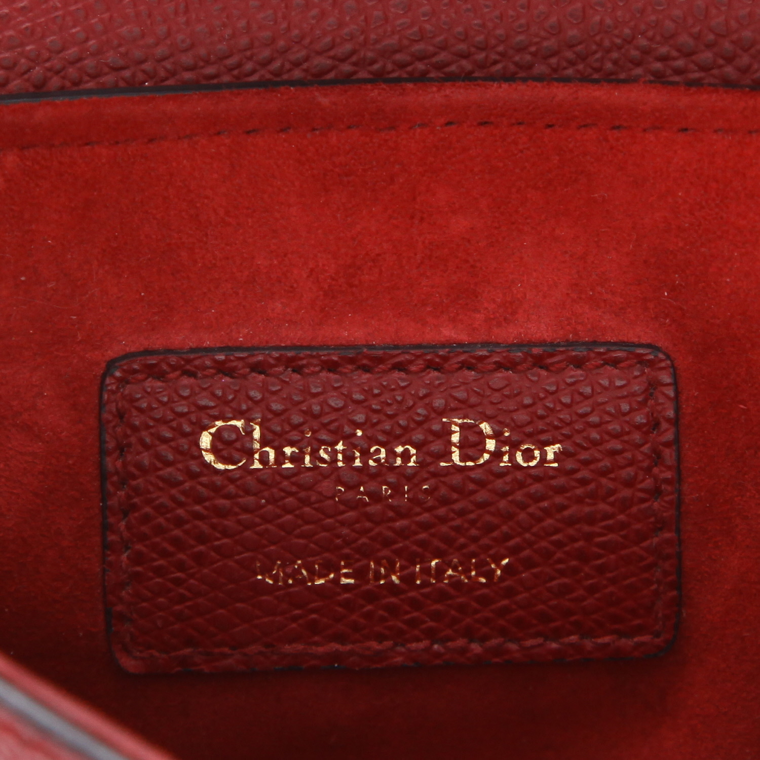 Bolso de mano Dior  Saddle en cuero granulado rojo - Detail D2