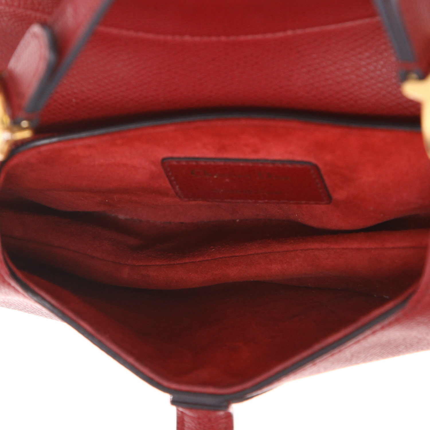 Borsa Dior  Saddle in pelle martellata rossa - Detail D3