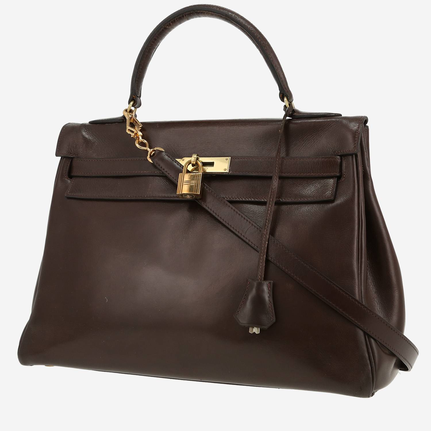 Hermès  Kelly 32 cm handbag  in brown box leather