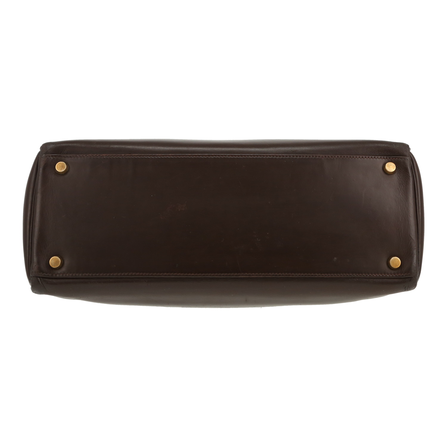 Hermès  Kelly 32 cm handbag  in brown box leather - Detail D1