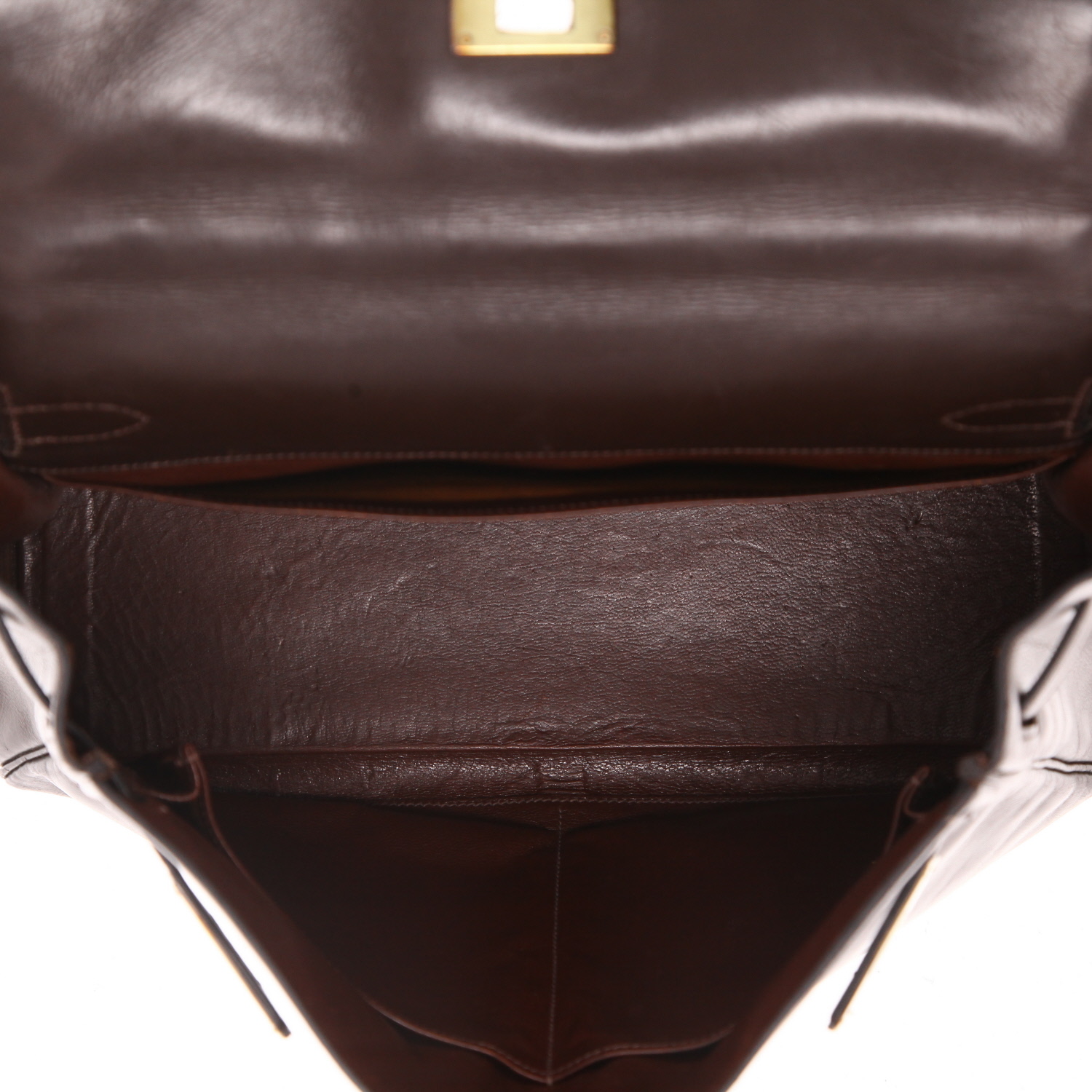Sac à main Hermès  Kelly 32 cm en cuir box marron - Detail D3