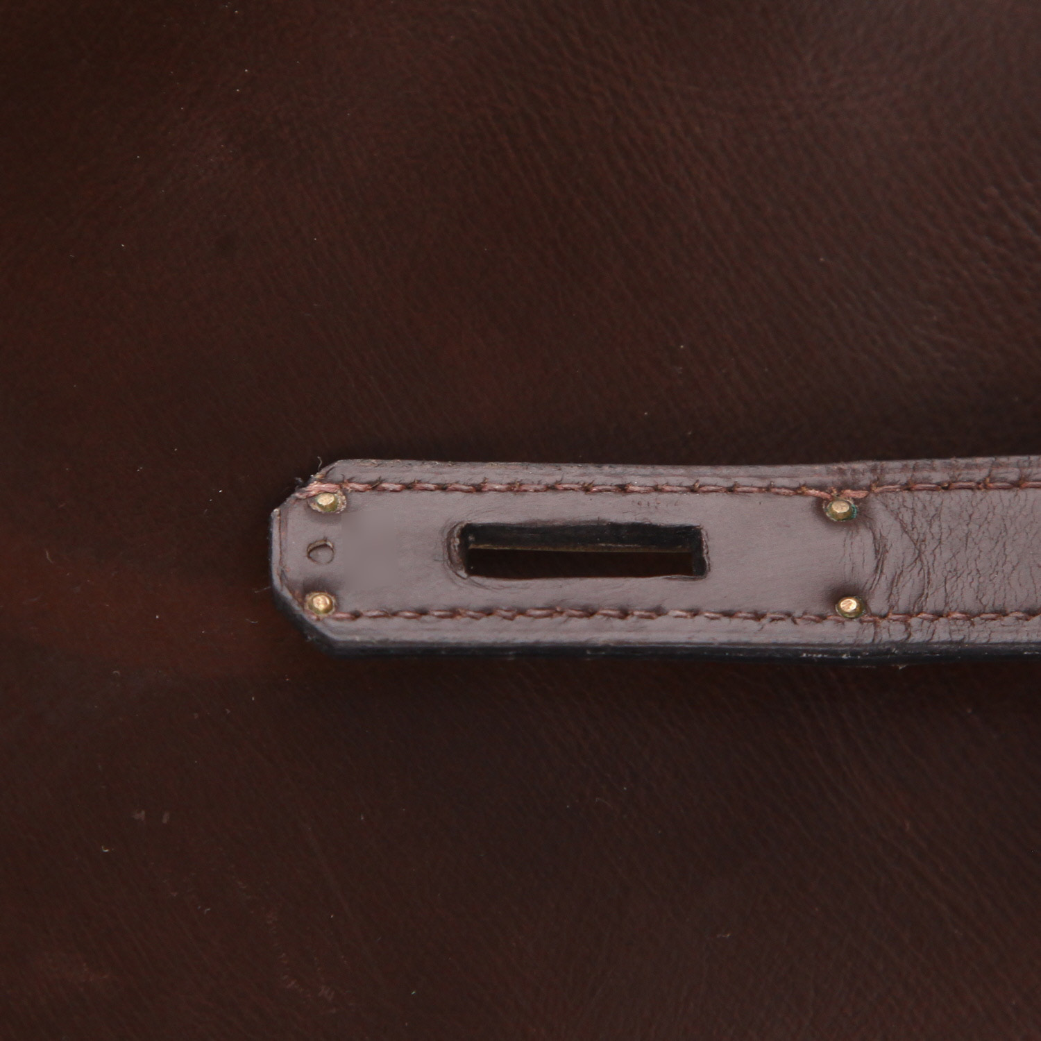 Hermès  Kelly 32 cm handbag  in brown box leather - Detail D4