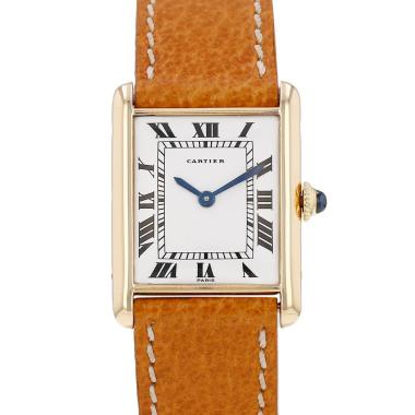 Reloj Cartier Tank Louis Cartier modelo pequeño  de oro amarillo Circa 1980