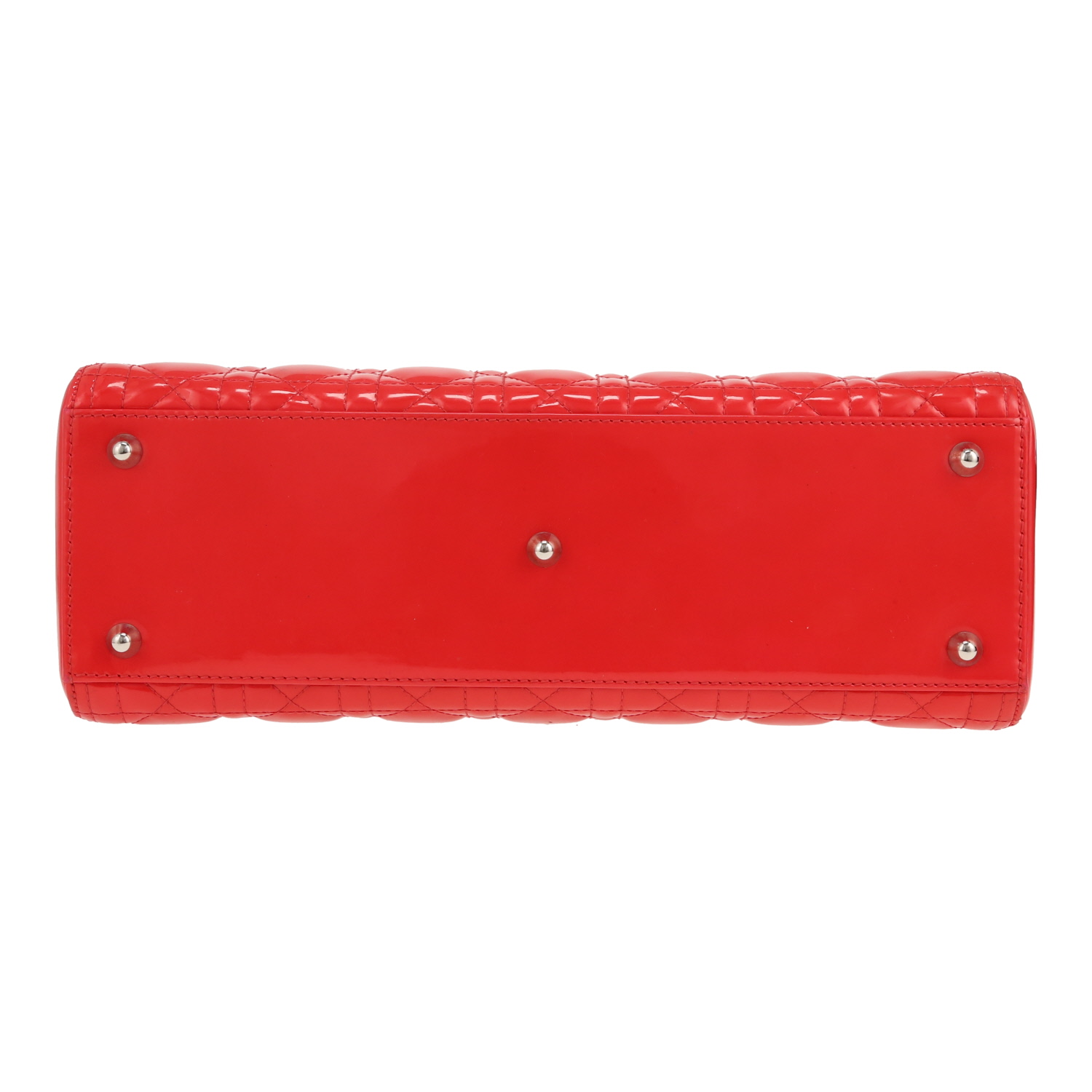 Borsa Dior  Lady Dior in pelle verniciata rossa - Detail D1