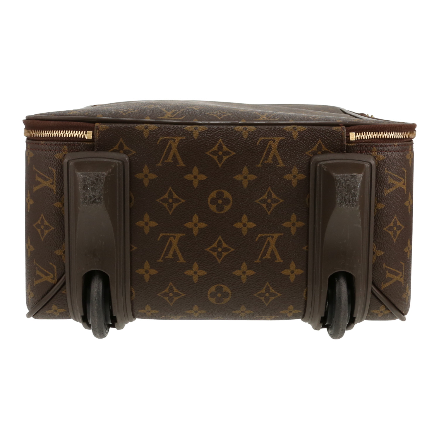 Maleta Louis Vuitton  Pegase en lona Monogram marrón y cuero natural - Detail D1