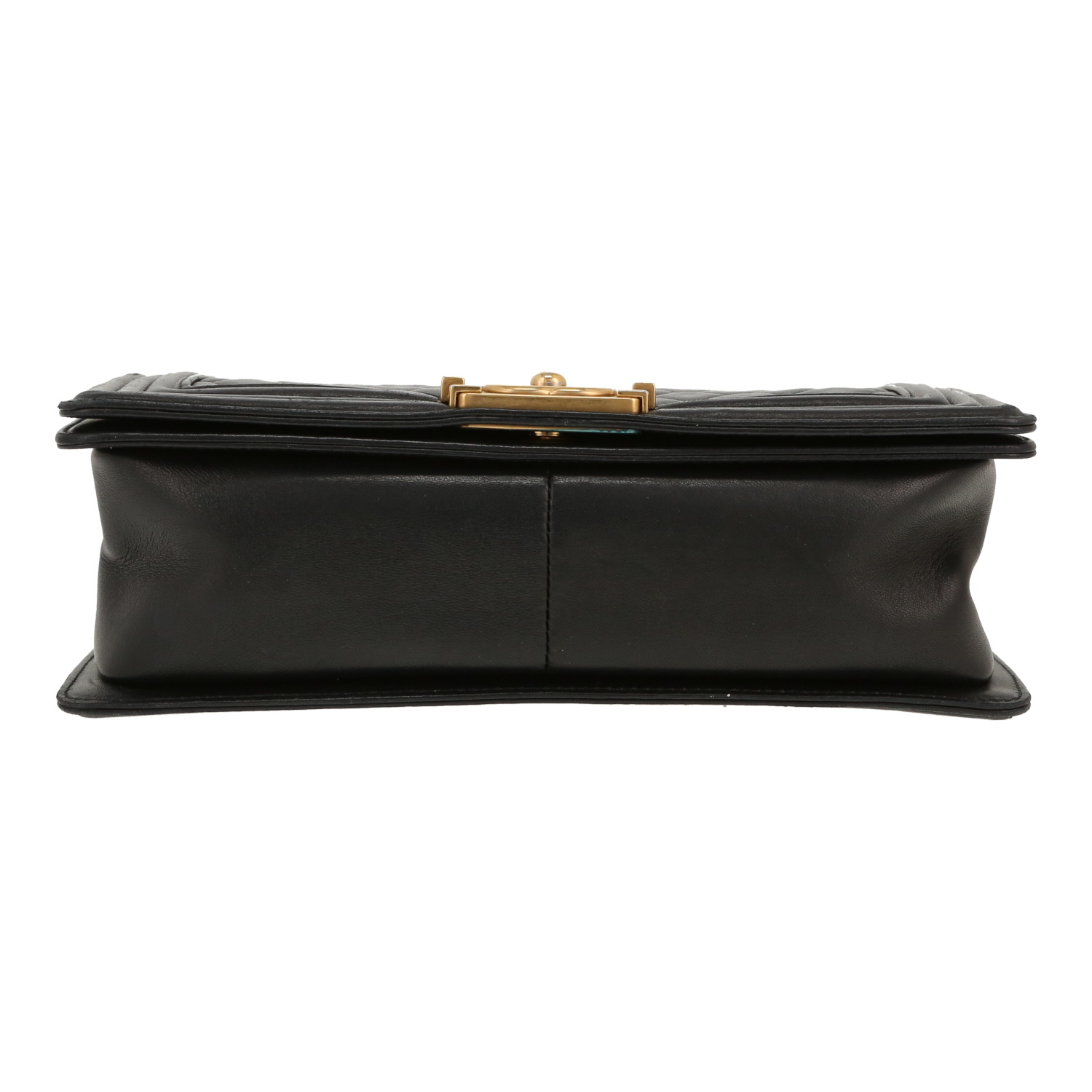 Bolso bandolera Chanel  Boy en cuero acolchado negro - Detail D1