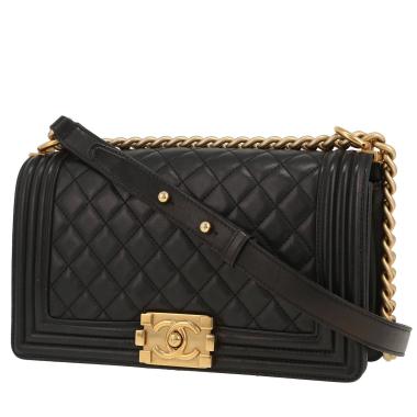 Bolso bandolera Chanel  Boy en cuero acolchado negro