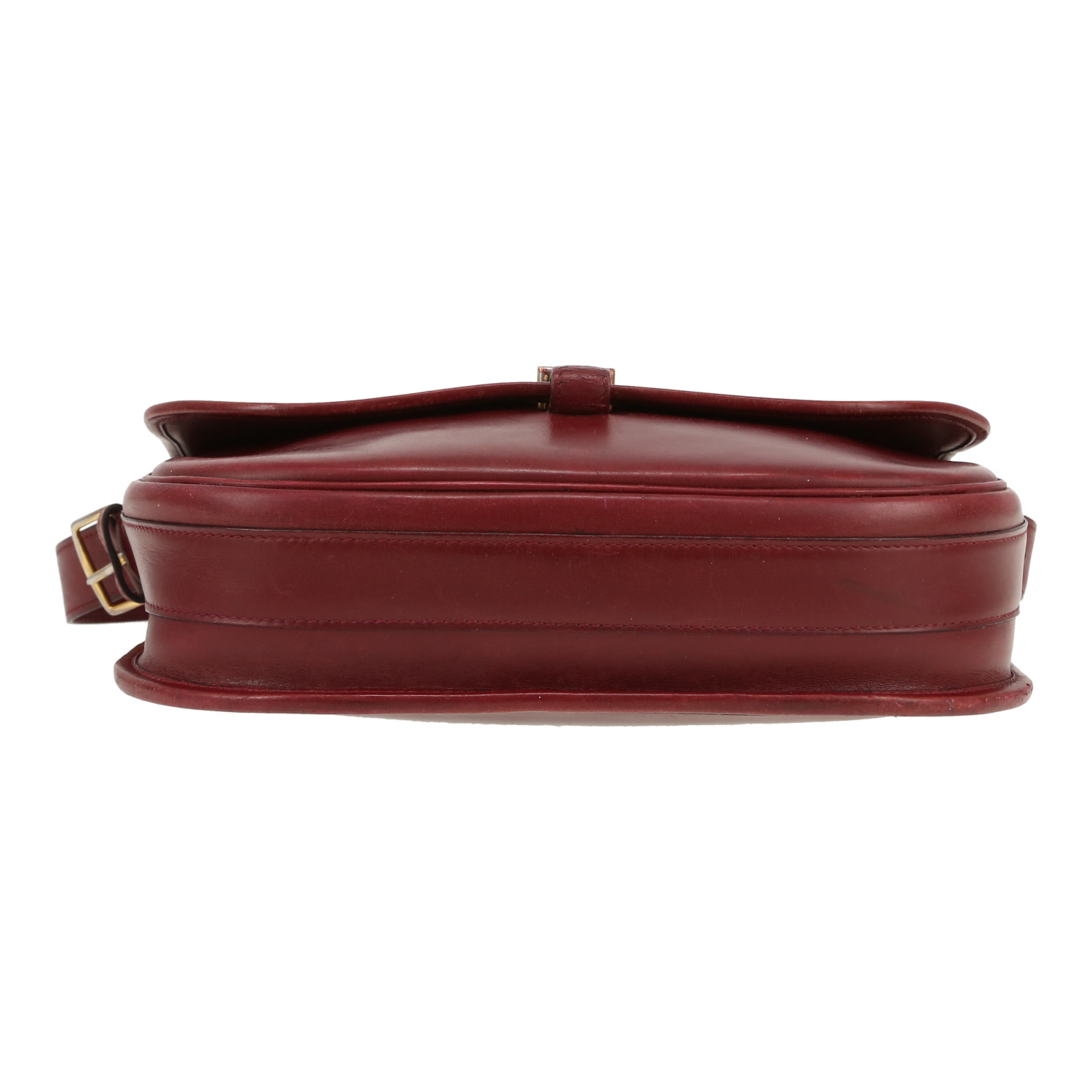 Hermès  Balle De Golf shoulder bag  in burgundy box leather - Detail D1