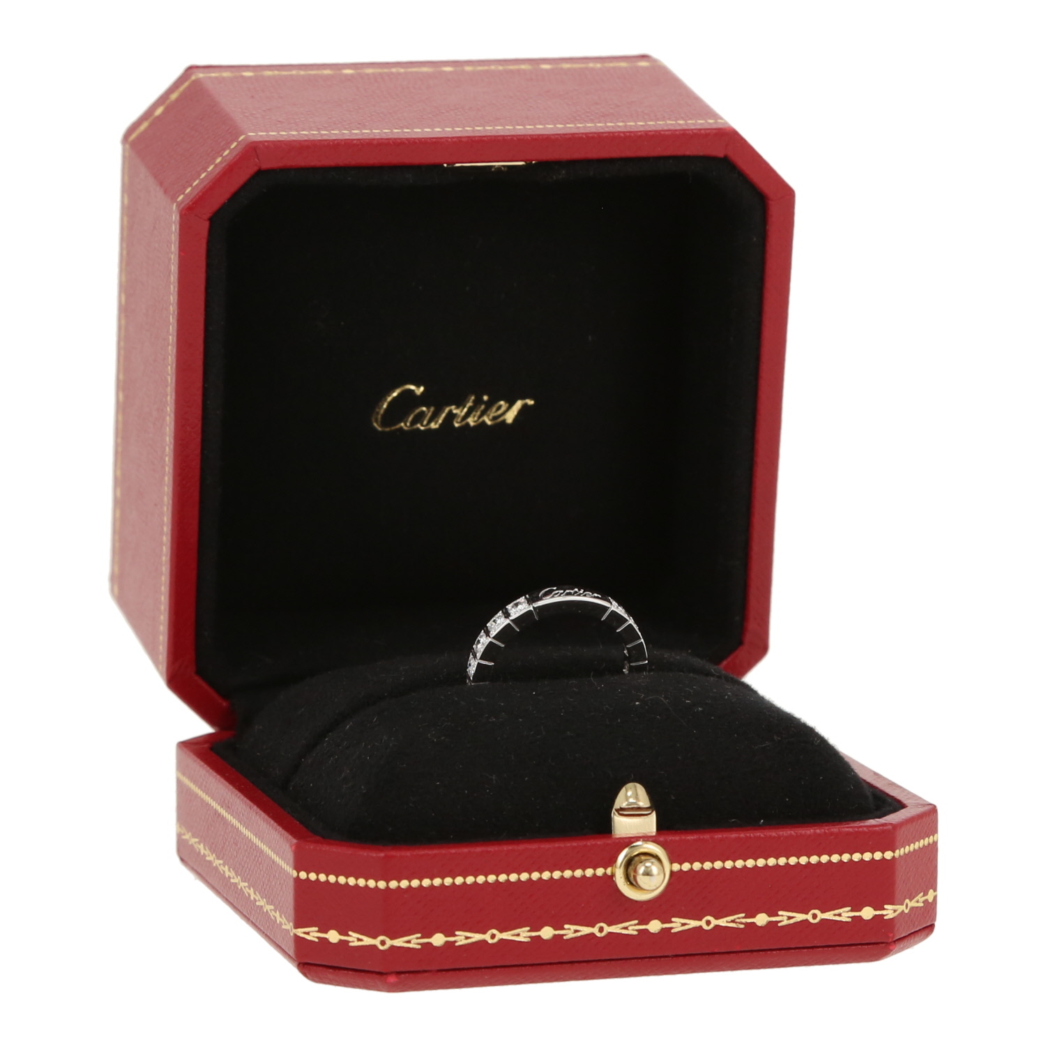 Anello Cartier Lanière in oro bianco e diamanti - Detail D2