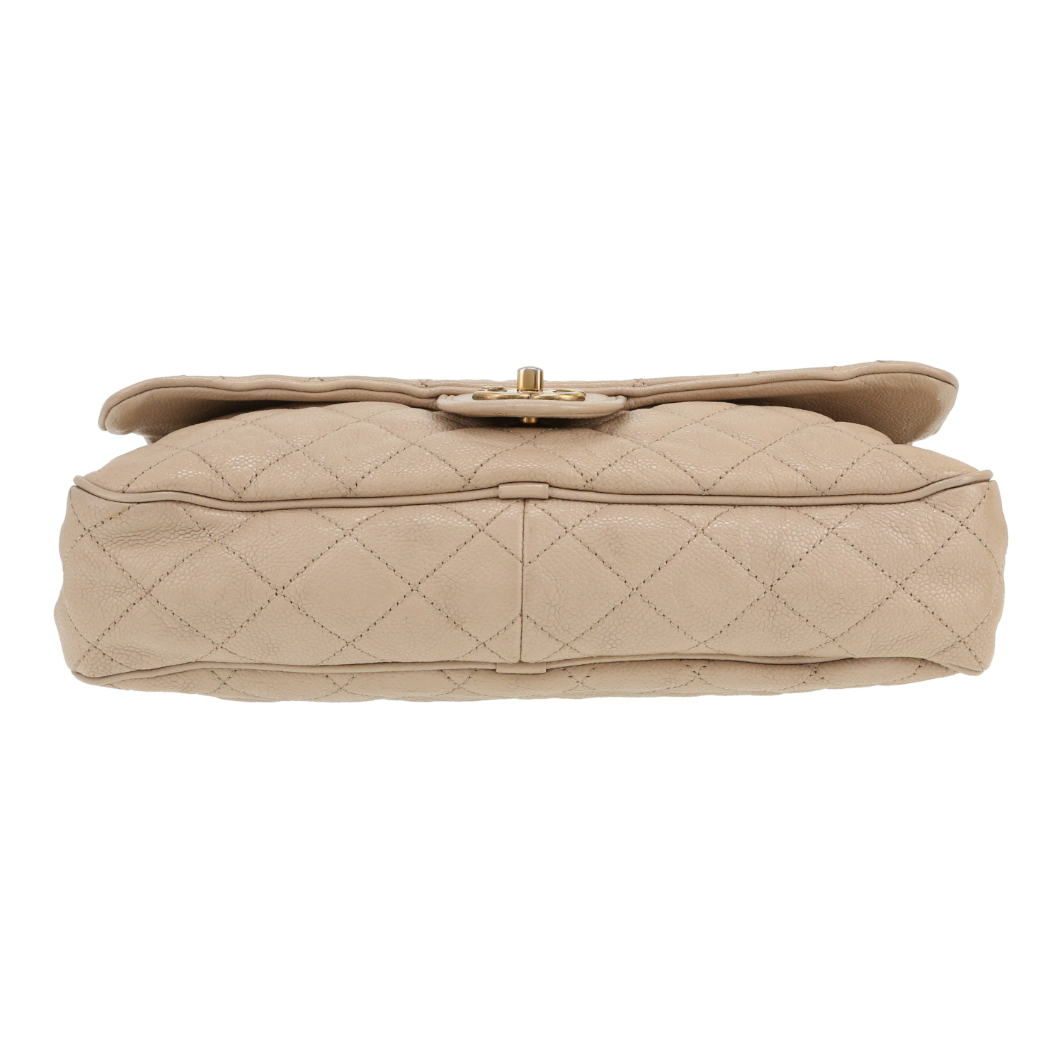 Borsa a spalla Chanel  Timeless in pelle martellata e trapuntata beige - Detail D1