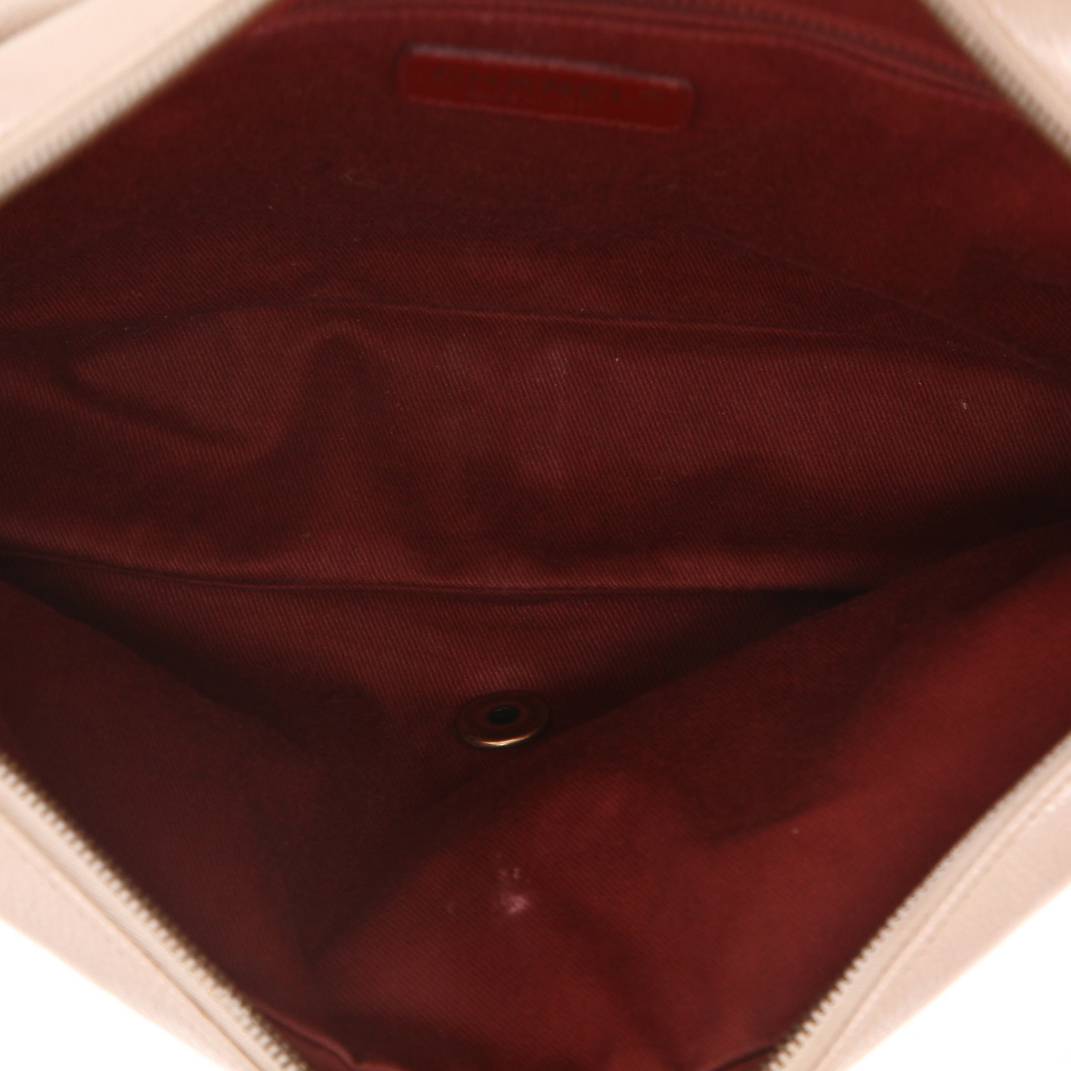 Borsa a spalla Chanel  Timeless in pelle martellata e trapuntata beige - Detail D3