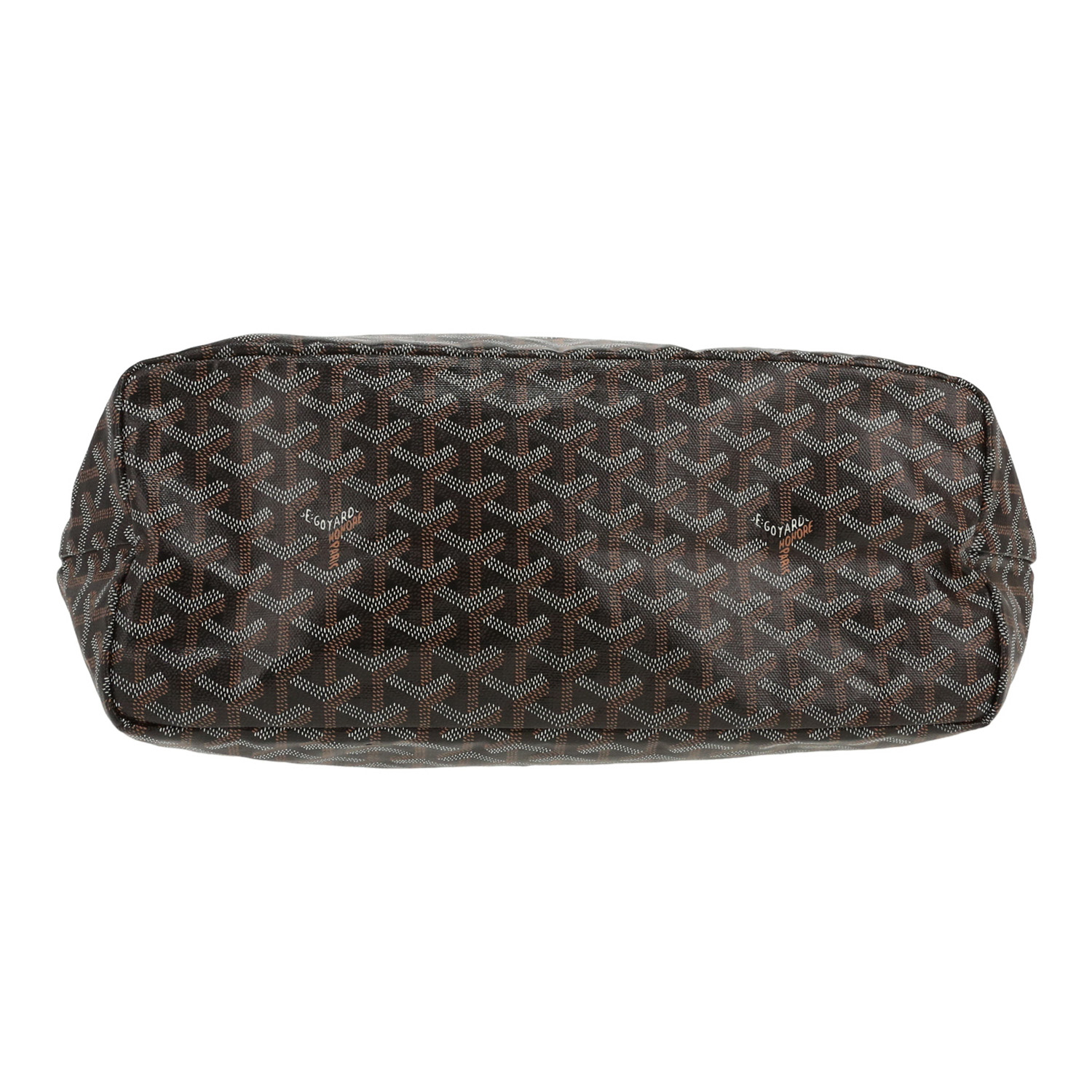 Bolso Cabás Goyard  Saint-Louis en tela Goyardine negra y cuero marrón - Detail D1