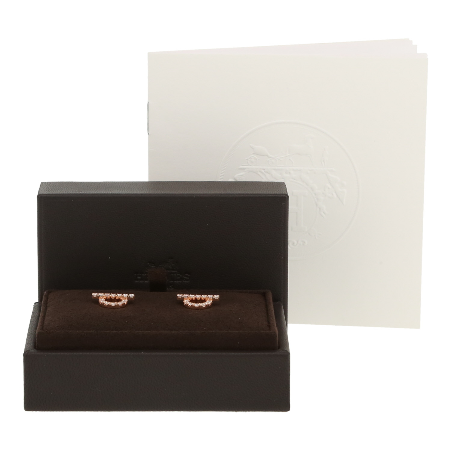 Paire de boucles d'oreilles Hermès Finesse en or rose et diamants - Detail D2