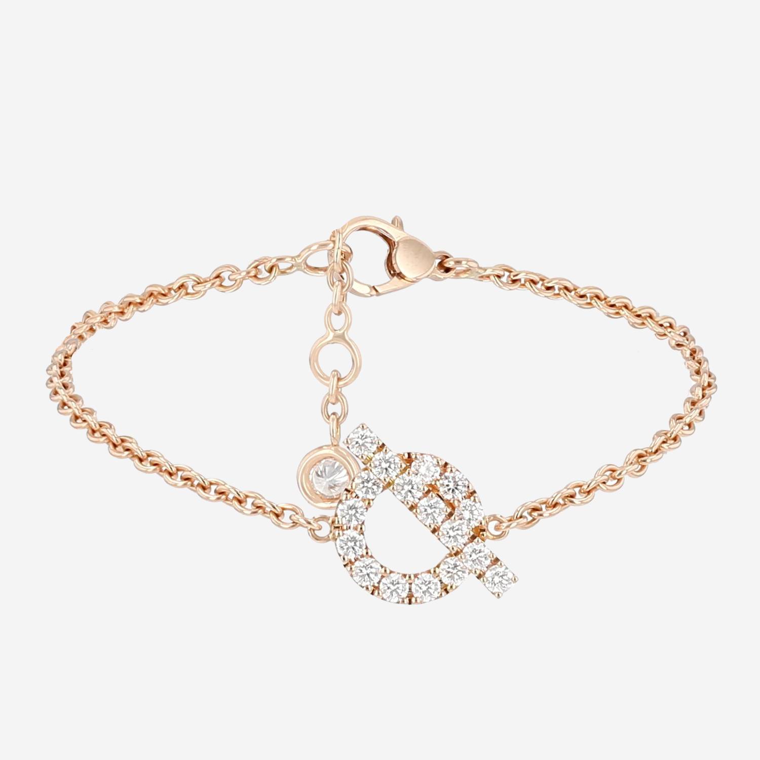 Hermès Finesse bracelet in pink gold and diamonds