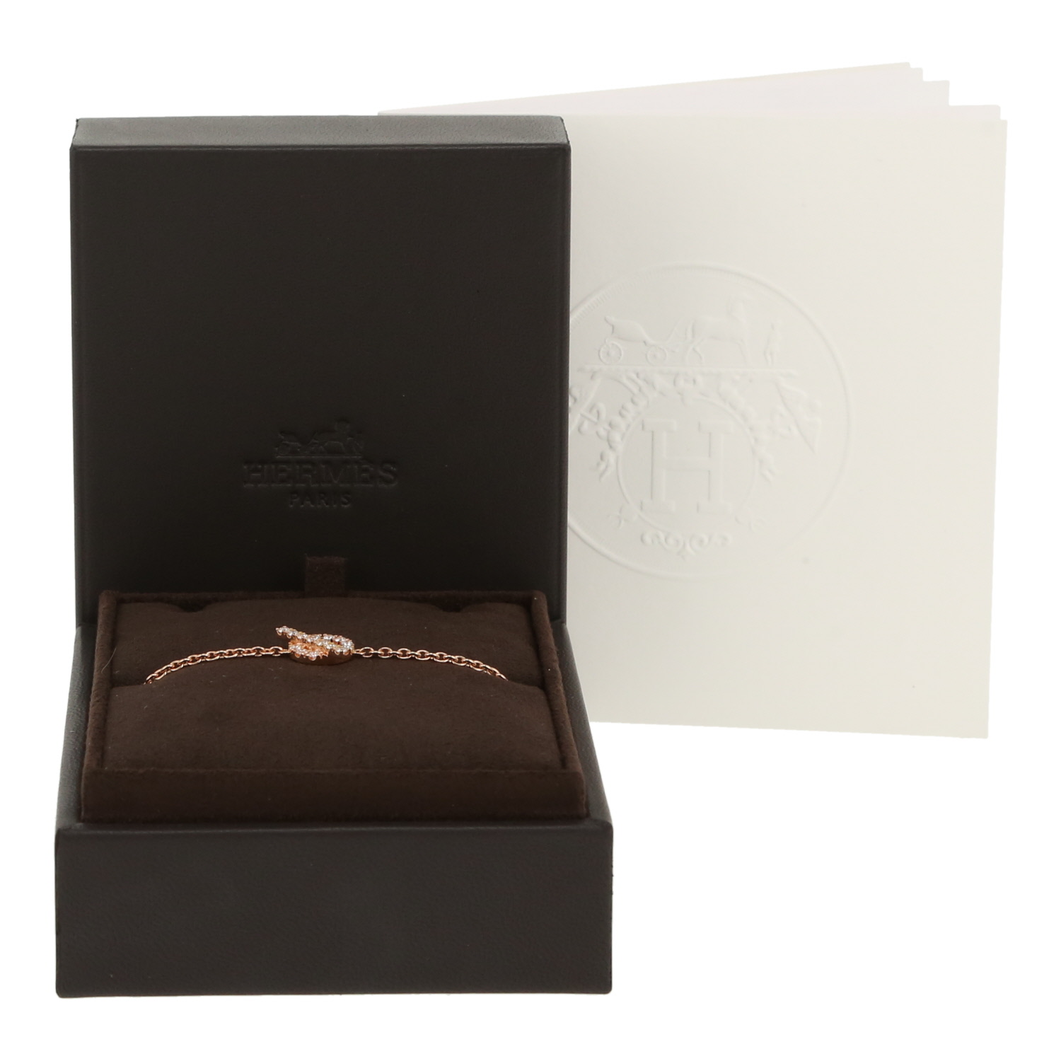 Brazalete Hermès Finesse de oro rosa y diamantes