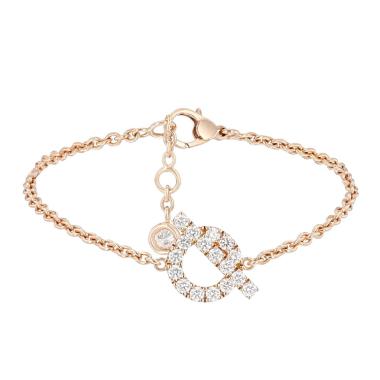 Hermès Finesse bracelet in pink gold and diamonds