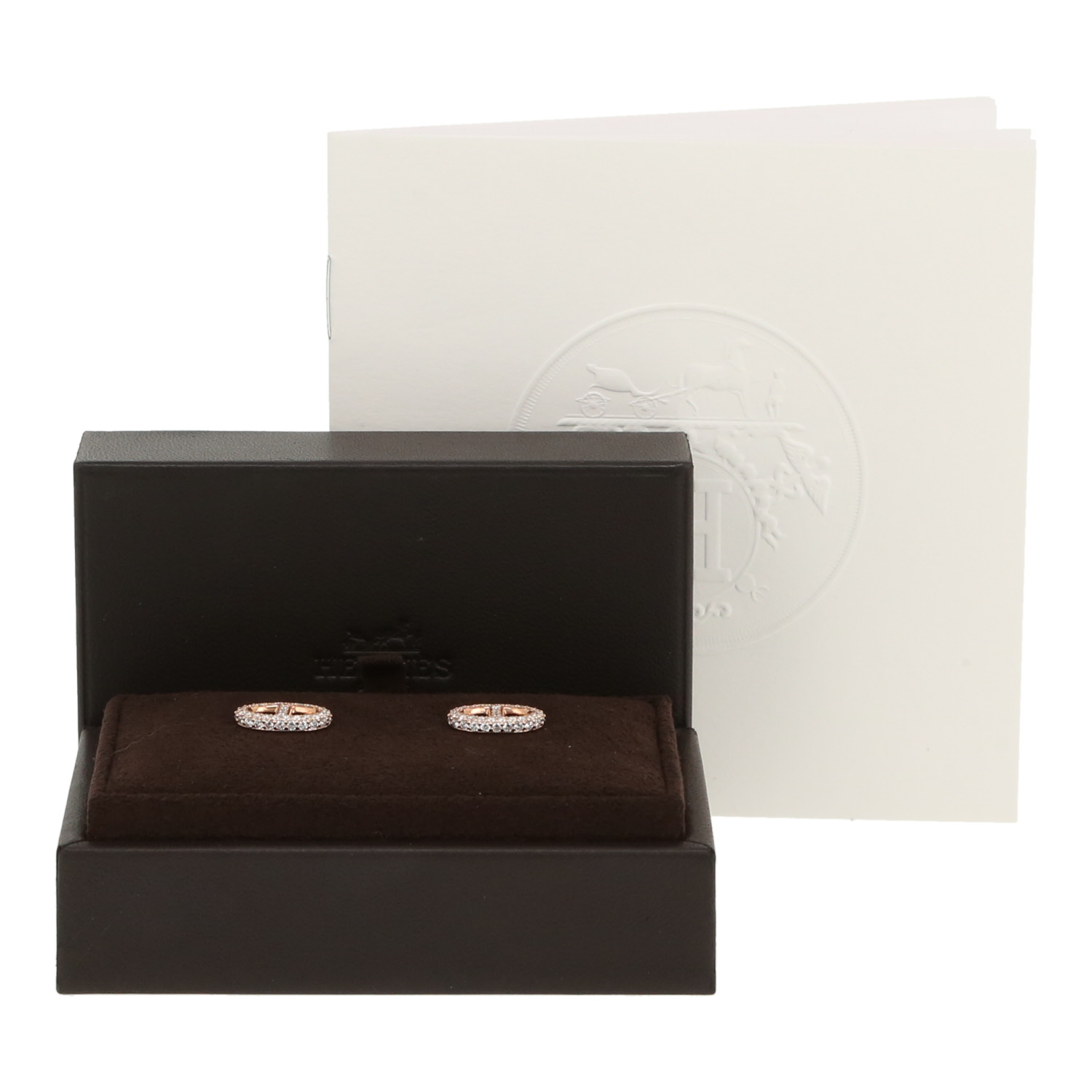 Hermès Farandole earrings in pink gold and diamonds - Detail D2