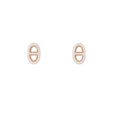 Pendientes Hermès Farandole de oro rosa y diamantes