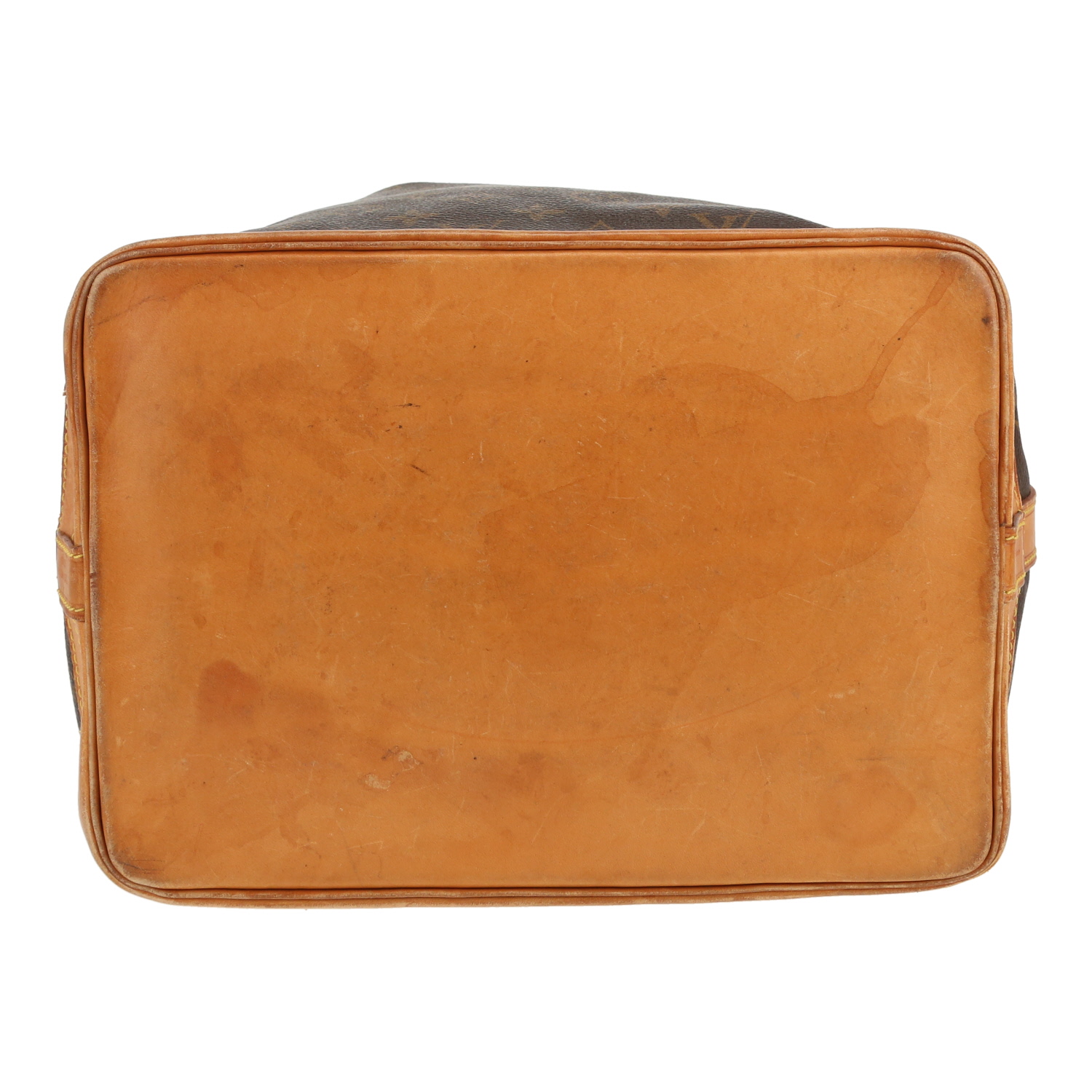 Bolso de mano Louis Vuitton  Noé en lona Monogram marrón y cuero natural - Detail D1