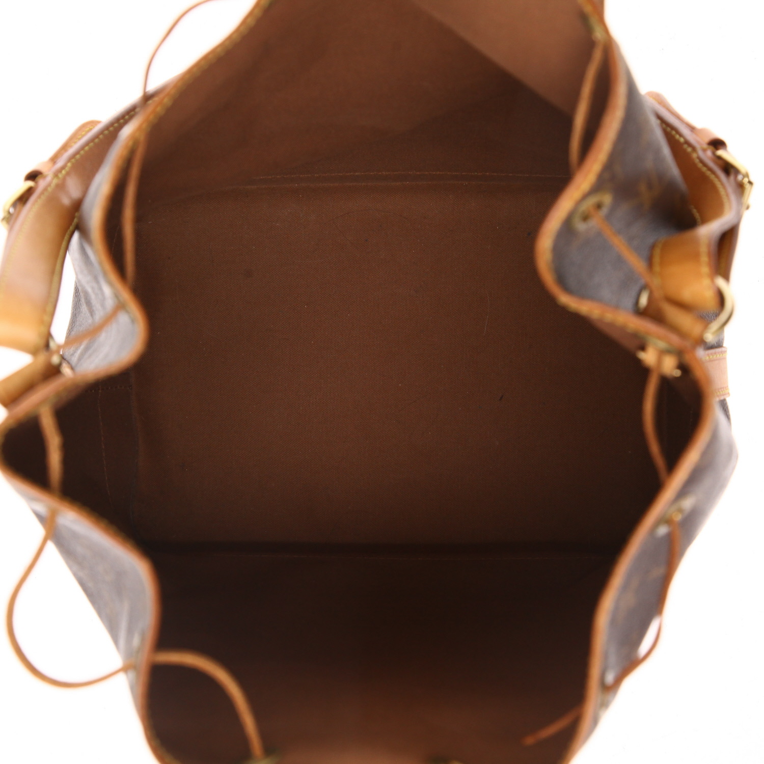 Bolso de mano Louis Vuitton  Noé en lona Monogram marrón y cuero natural - Detail D3