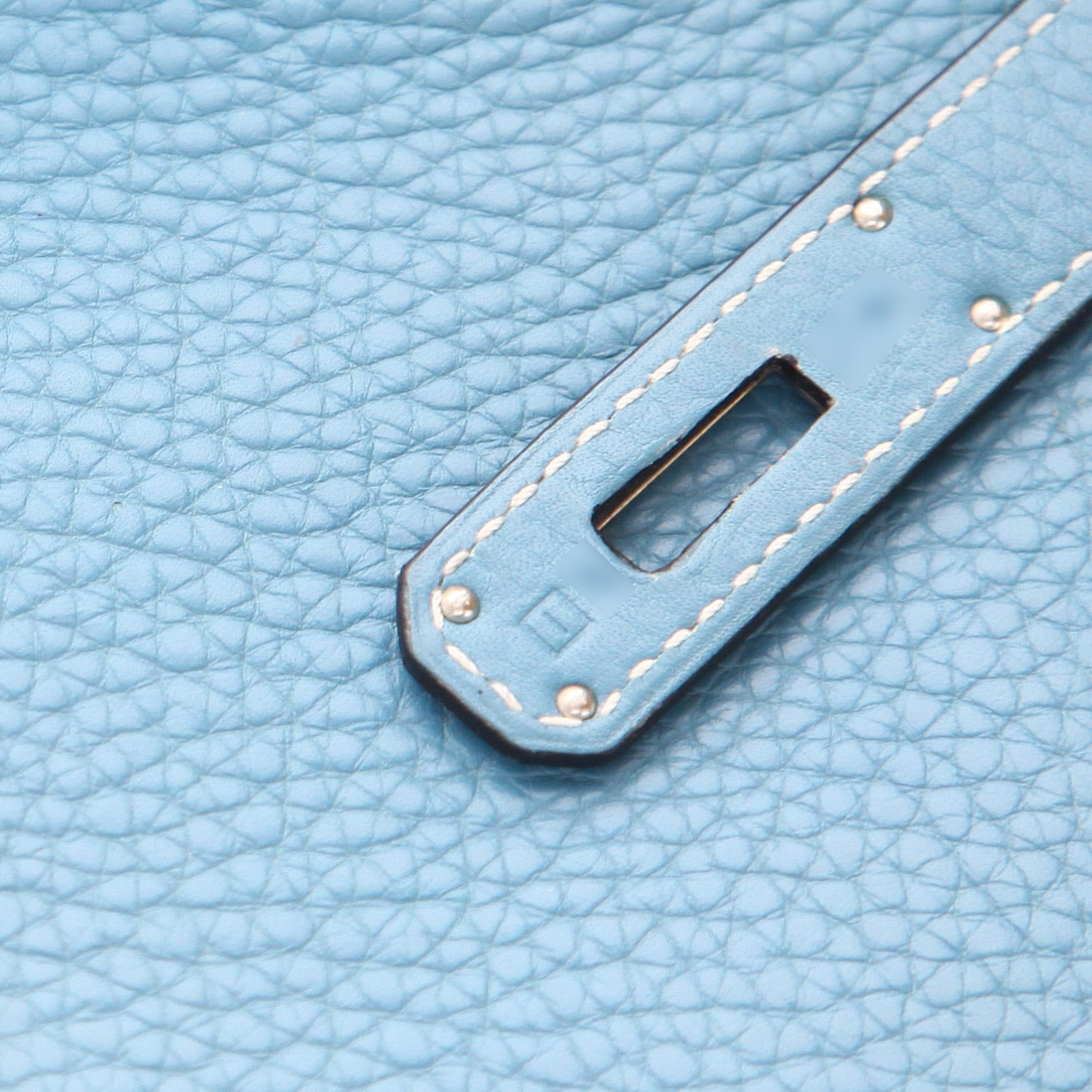 Hermès  Birkin 35 cm handbag  in blue jean togo leather - Detail D4