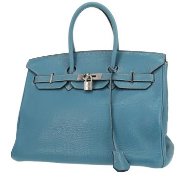 Borsa Hermès  Birkin 35 cm in pelle togo blu