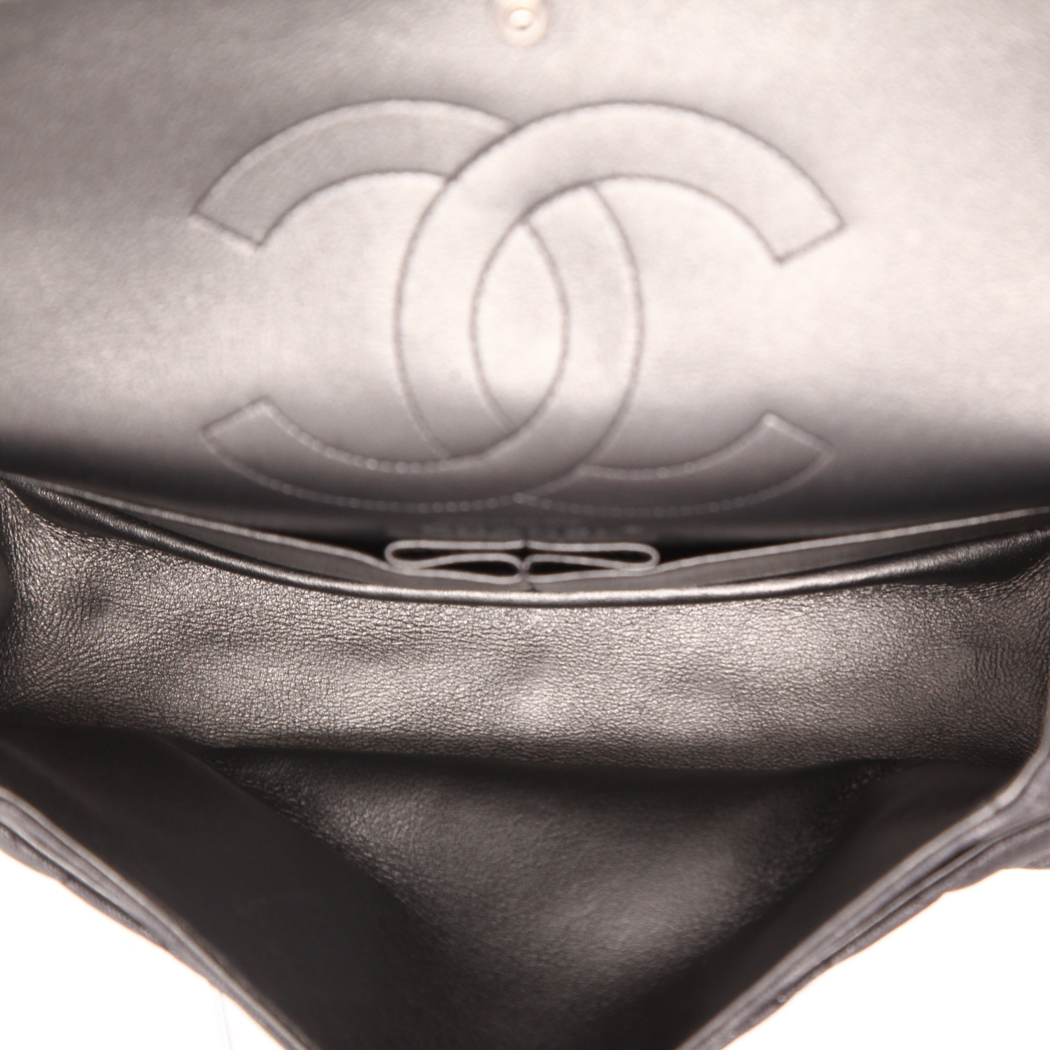 Borsa a tracolla Chanel  2.55 in tela trapuntata grigia - Detail D3