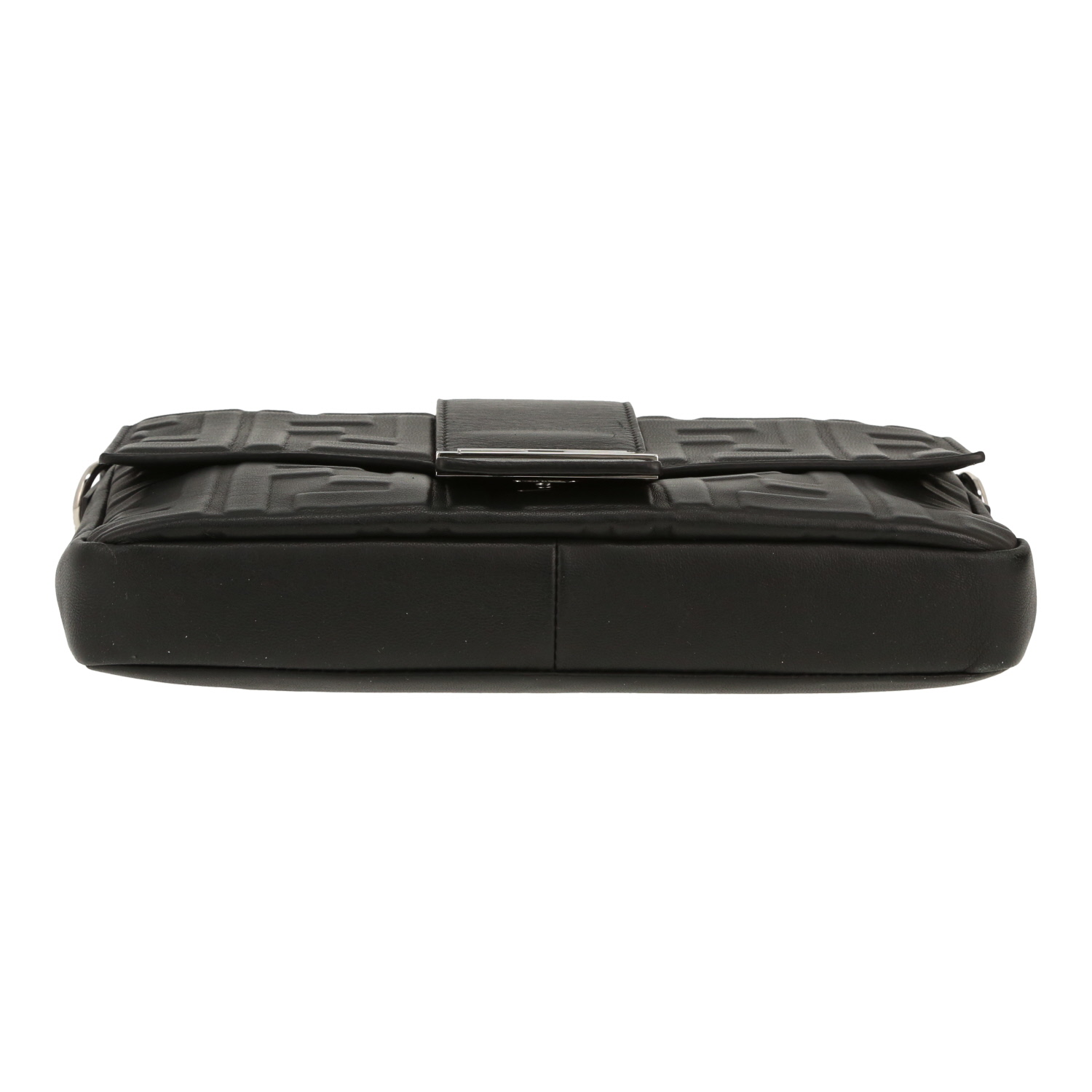 Bolso de mano Fendi  Baguette en cuero Monogram negro - Detail D1