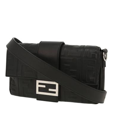Sac à main Fendi  Baguette en cuir monogram noir