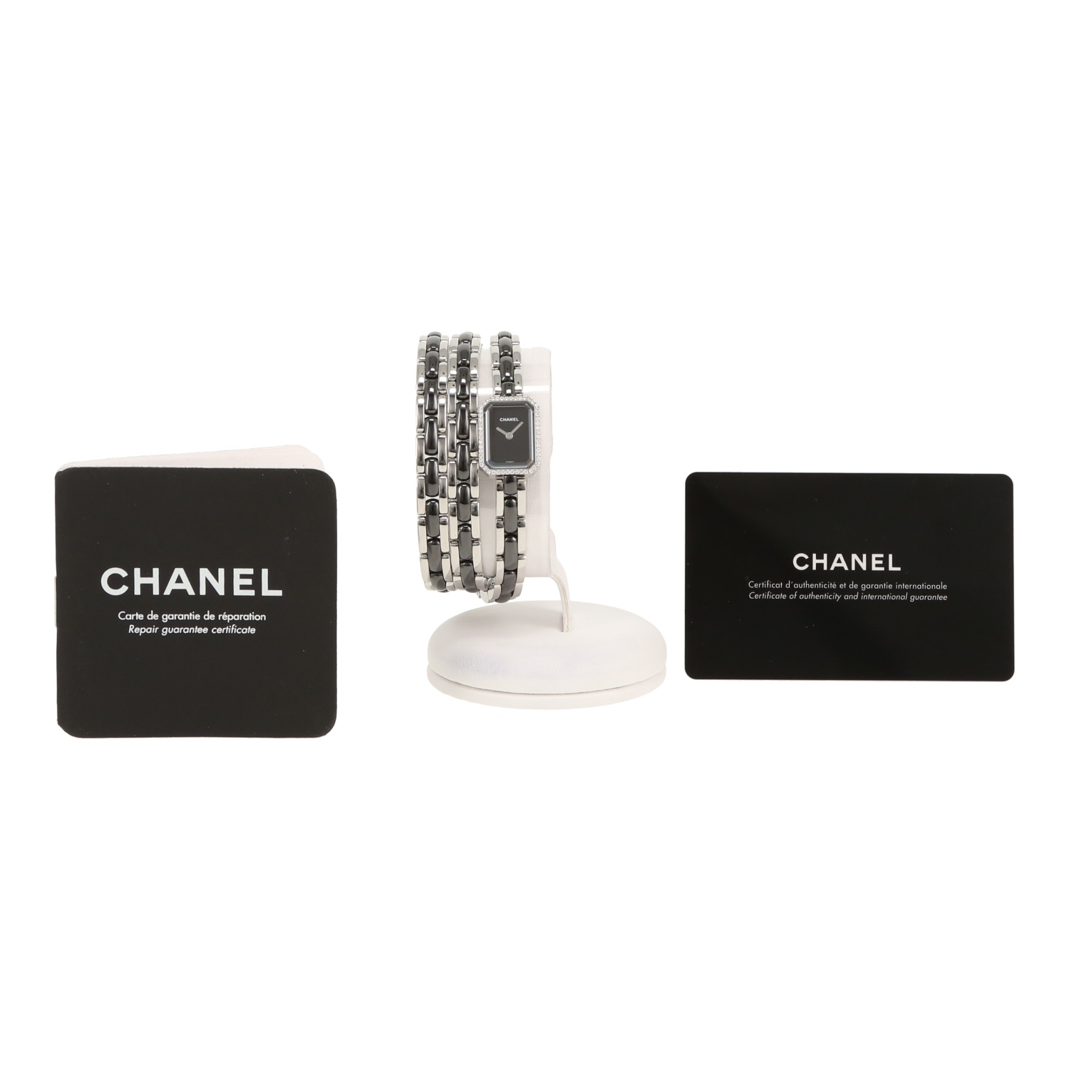 Montre Chanel Premiere Joaillerie mini  en acier et céramique noire Ref: Chanel - H3058  Vers 2020