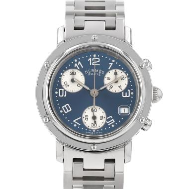 Montre Hermès Clipper Chrono en acier Ref: Hermès - CL1.310  Vers 2000