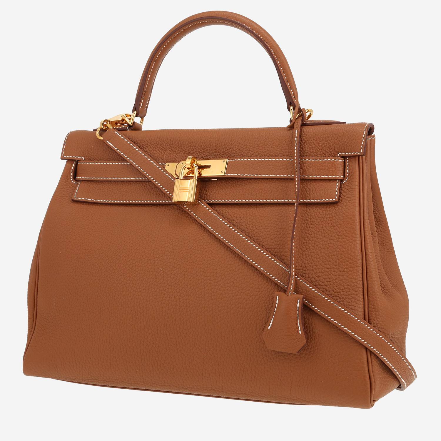 Hermès  Kelly 32 cm handbag  in gold togo leather