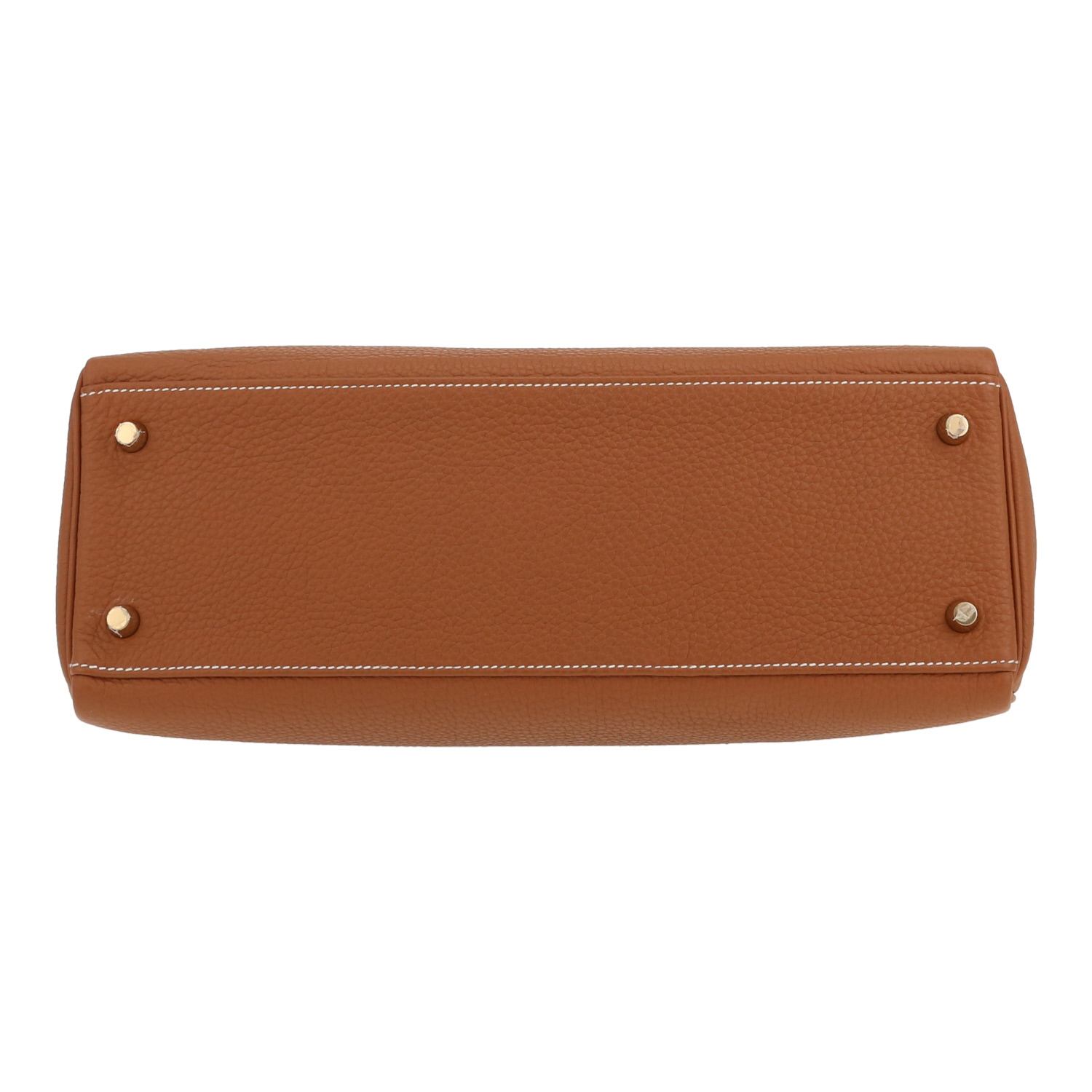 Hermès  Kelly 32 cm handbag  in gold togo leather - Detail D1