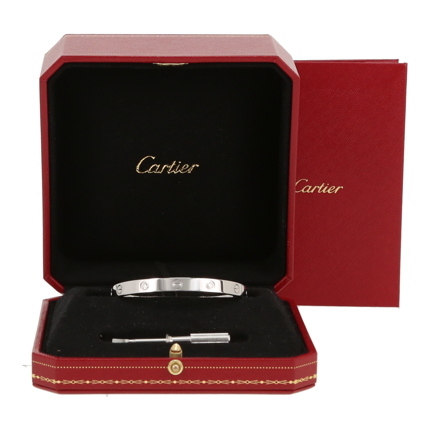 Bracelet Cartier Love 4 diamants en or blanc et diamants