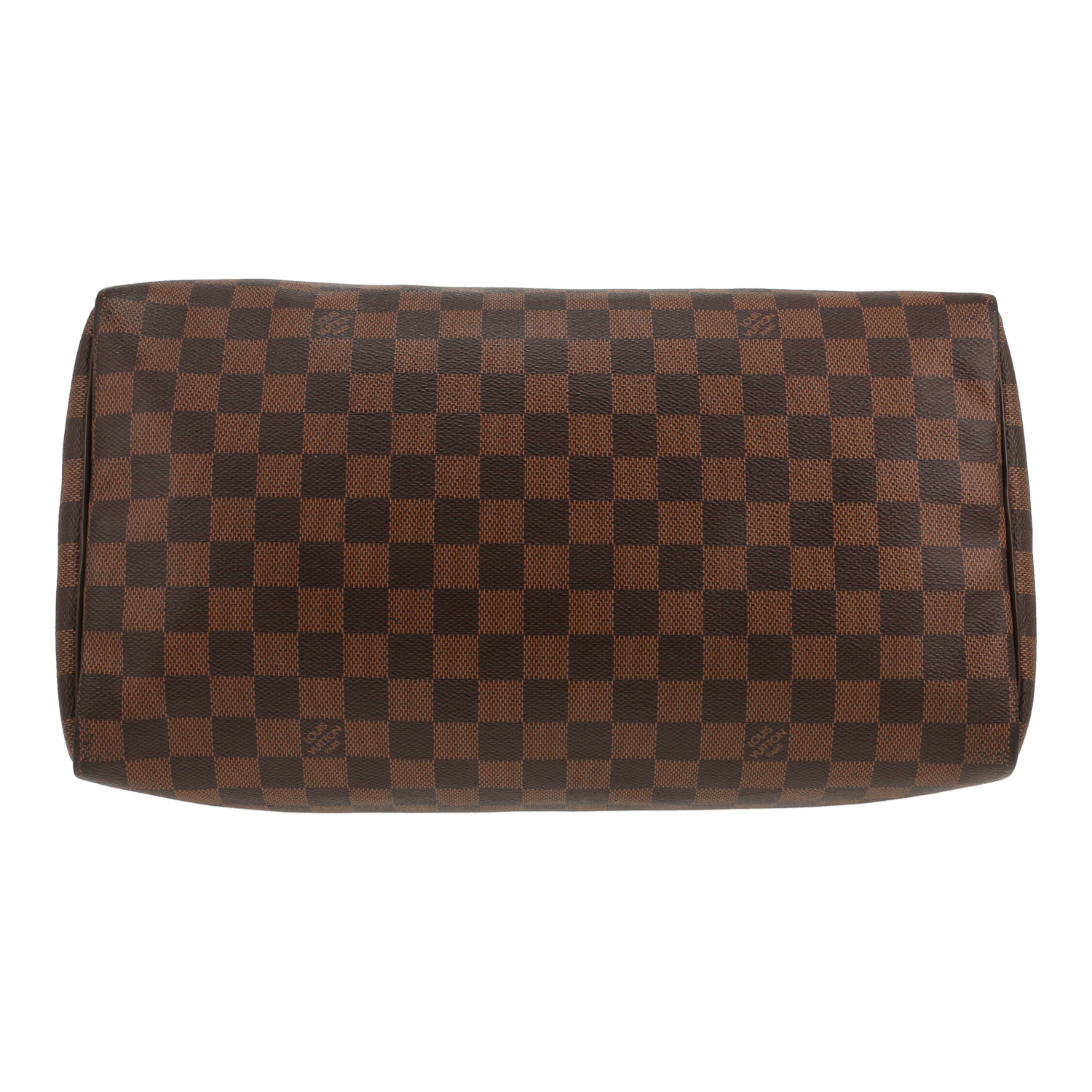 Bolso de mano Louis Vuitton  Speedy 35 en lona a cuadros ébano y cuero marrón - Detail D1