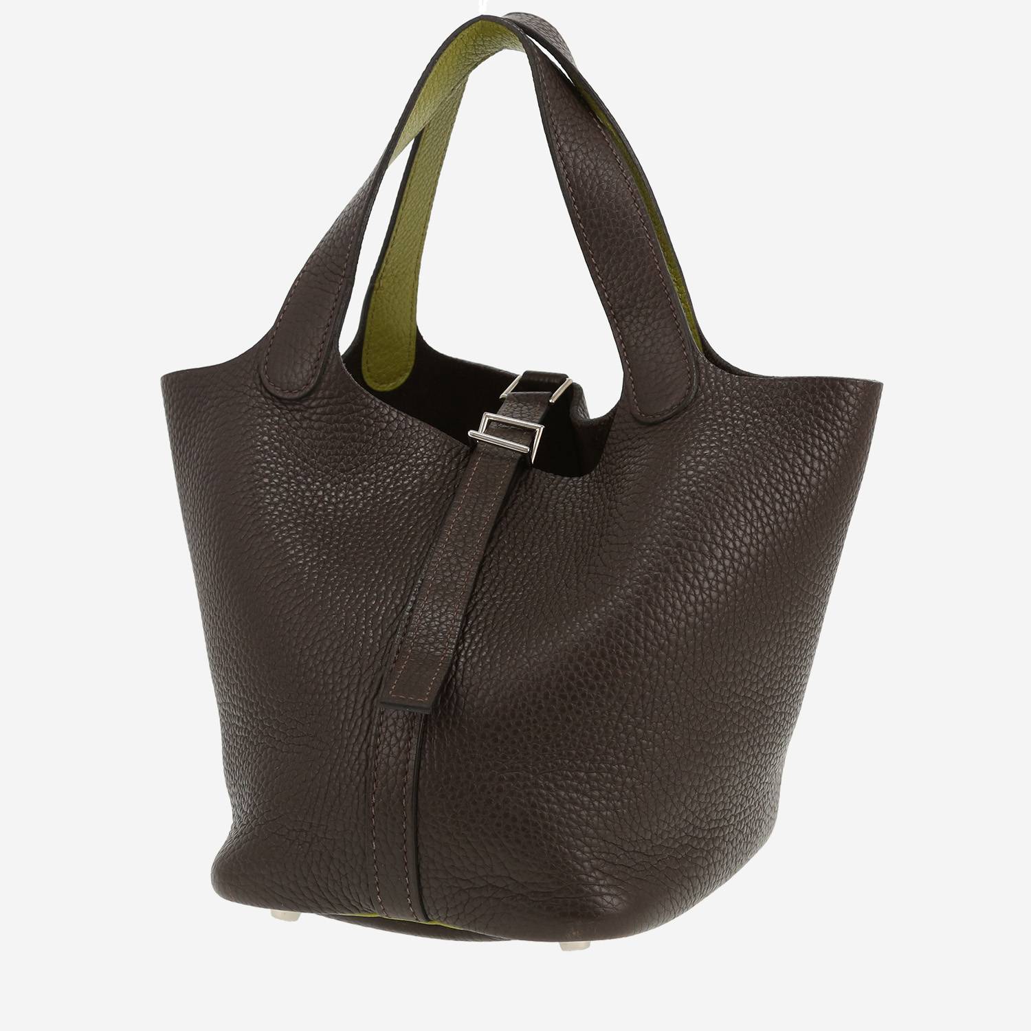 Bolso de mano Hermès  Picotin 18 cm en cuero togo marrón