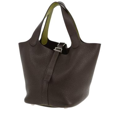 Bolso de mano Hermès  Picotin 18 cm en cuero togo marrón