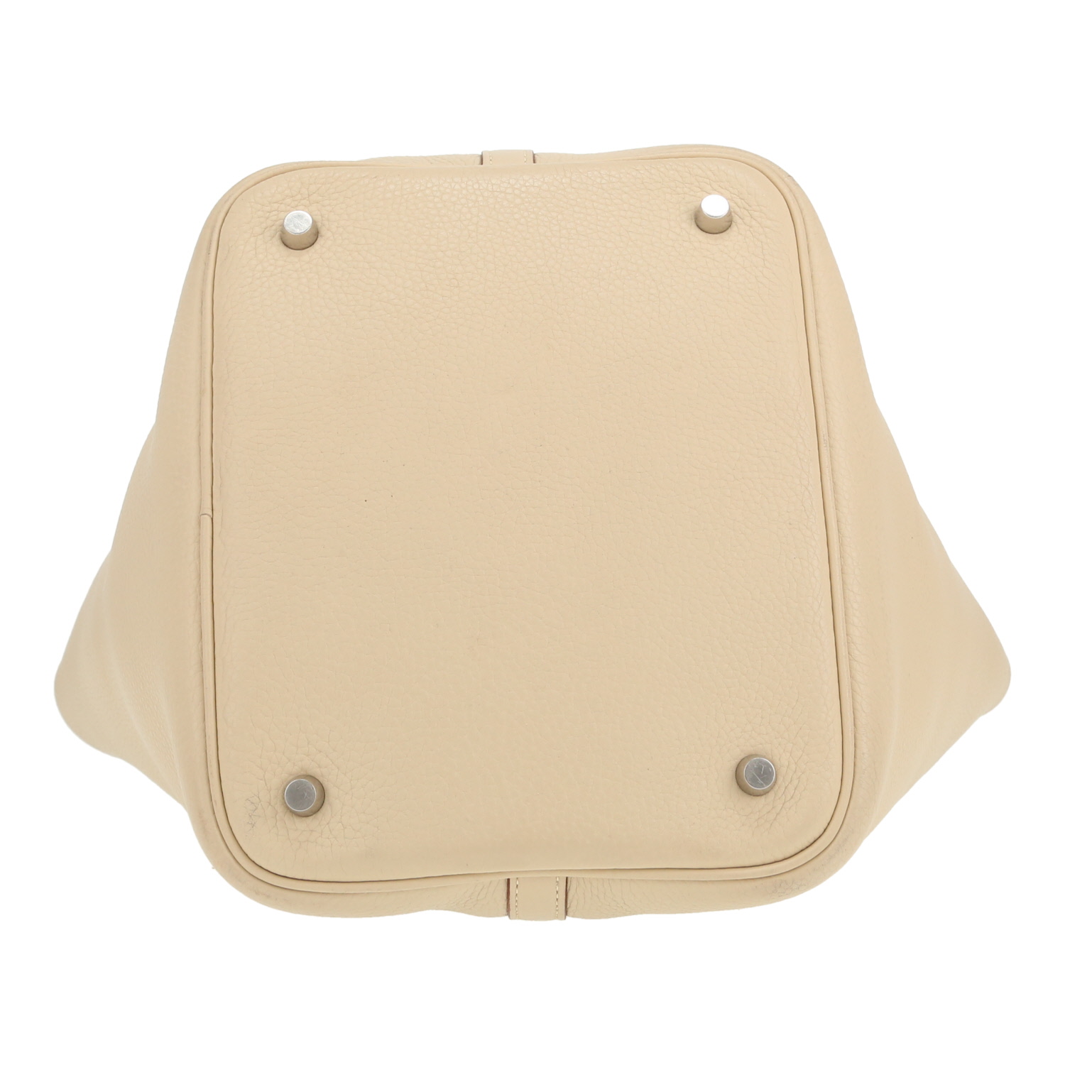 Bolso de mano Hermès  Picotin 22 cm en cuero togo Craie - Detail D1