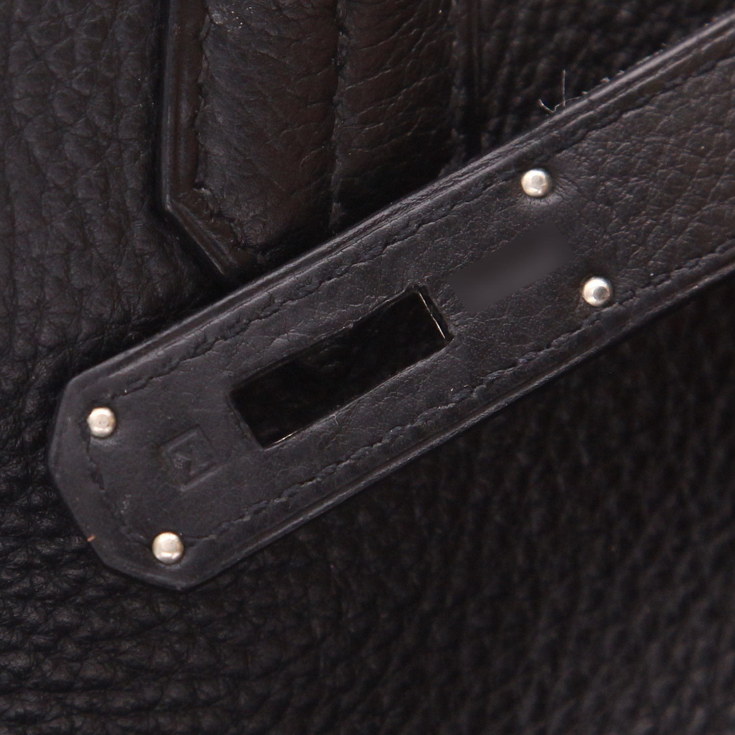 Bolso de mano Hermès  Birkin 35 cm en cuero togo negro - Detail D4