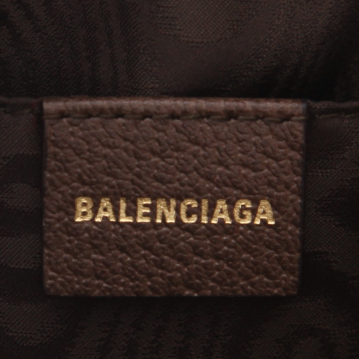 Sac bandoulière Balenciaga   en toile siglée beige et cuir marron - Detail D2