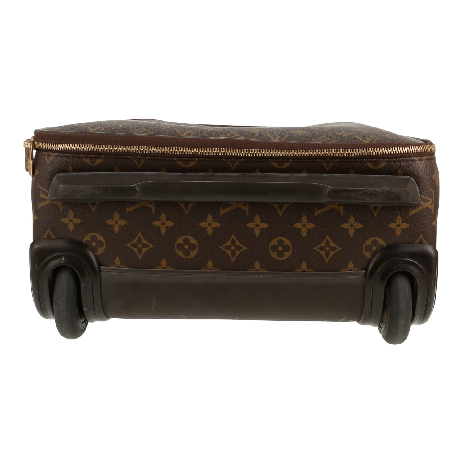 Maleta Louis Vuitton  Pegase en lona Monogram marrón y cuero natural - Detail D1