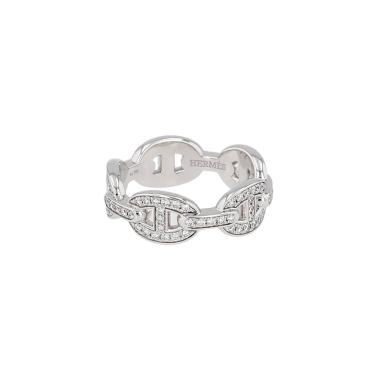 Hermès Chaîne d'Ancre enchainée ring in white gold and diamonds