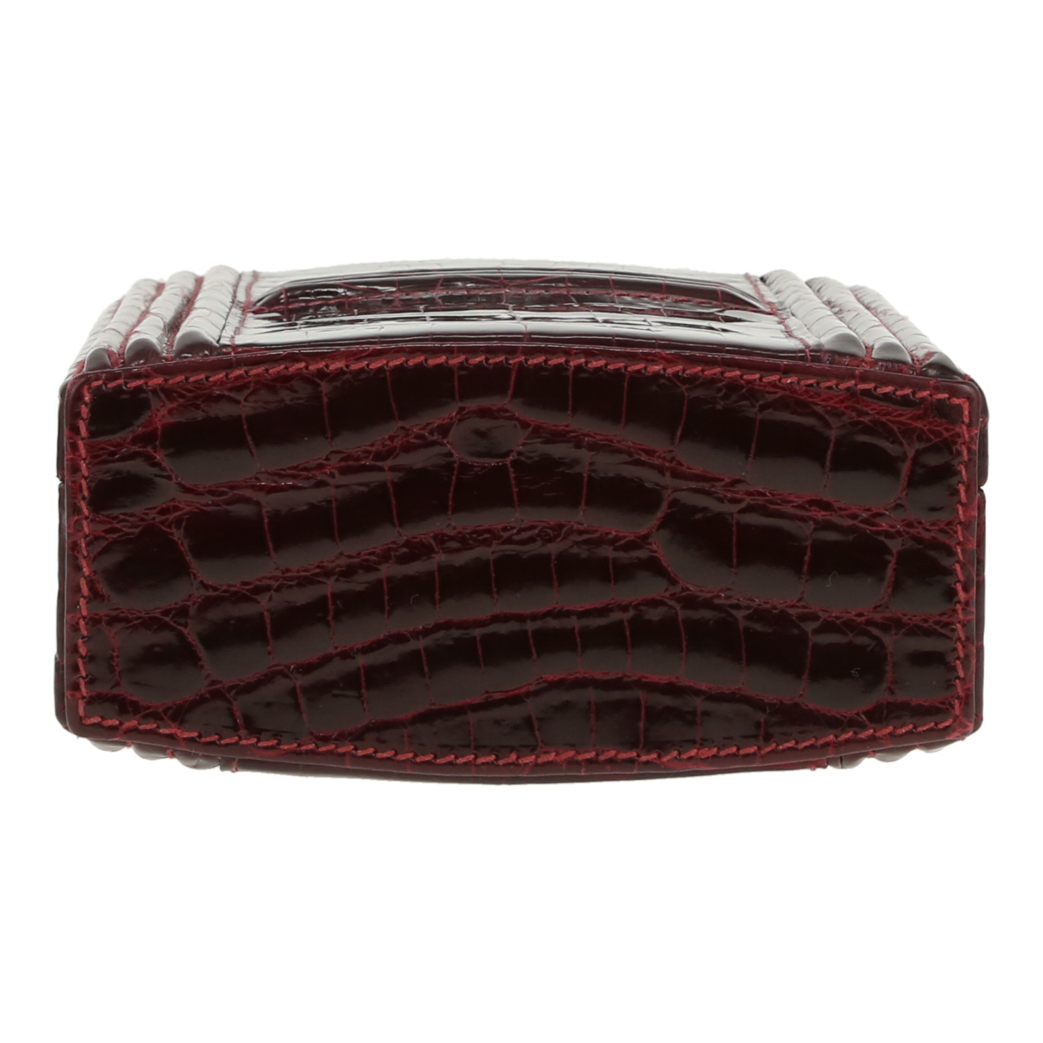 Hermès  Cadenas handbag  in burgundy niloticus crocodile - Detail D1