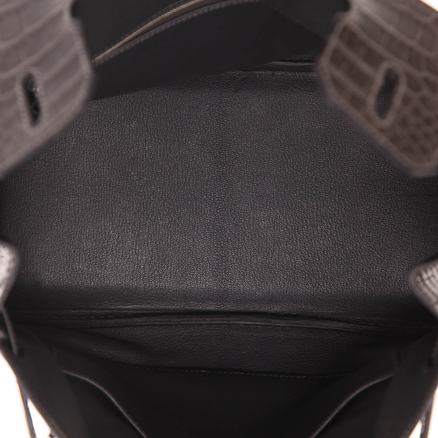 Borsa Hermès  Birkin 30 cm in coccodrillo marino grigio antracite - Detail D3