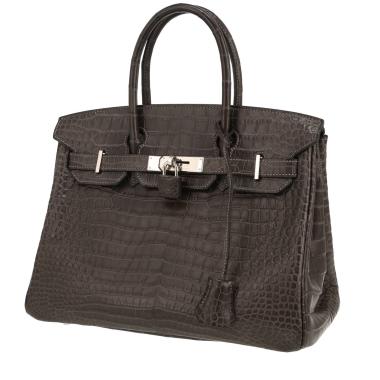 Borsa Hermès  Birkin 30 cm in coccodrillo marino grigio antracite