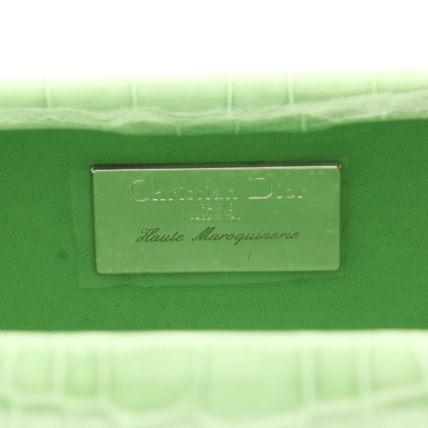 Pochette Dior   in coccodrillo verde - Detail D2