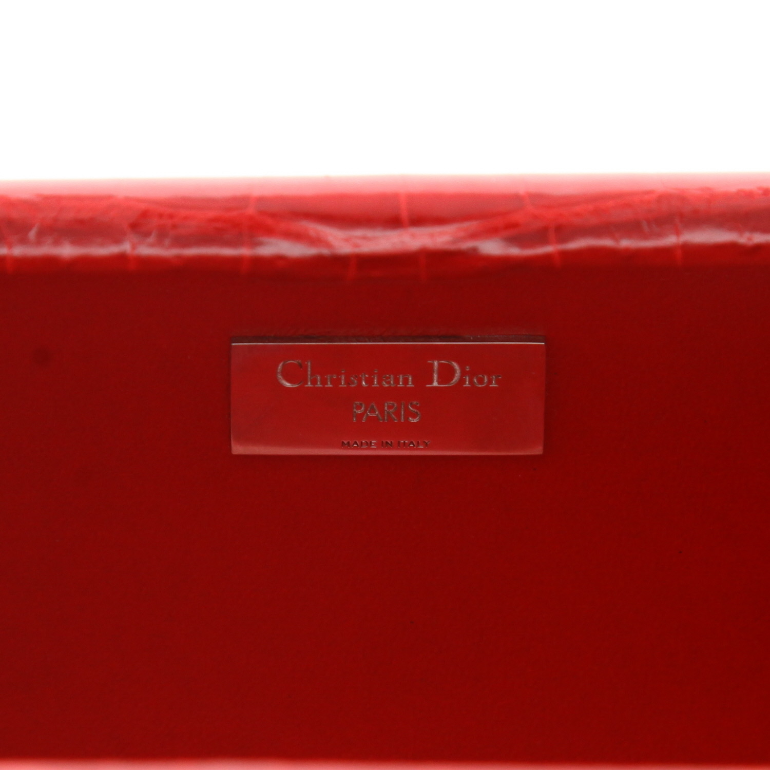 Pochette Dior   in coccodrillo rosso - Detail D2