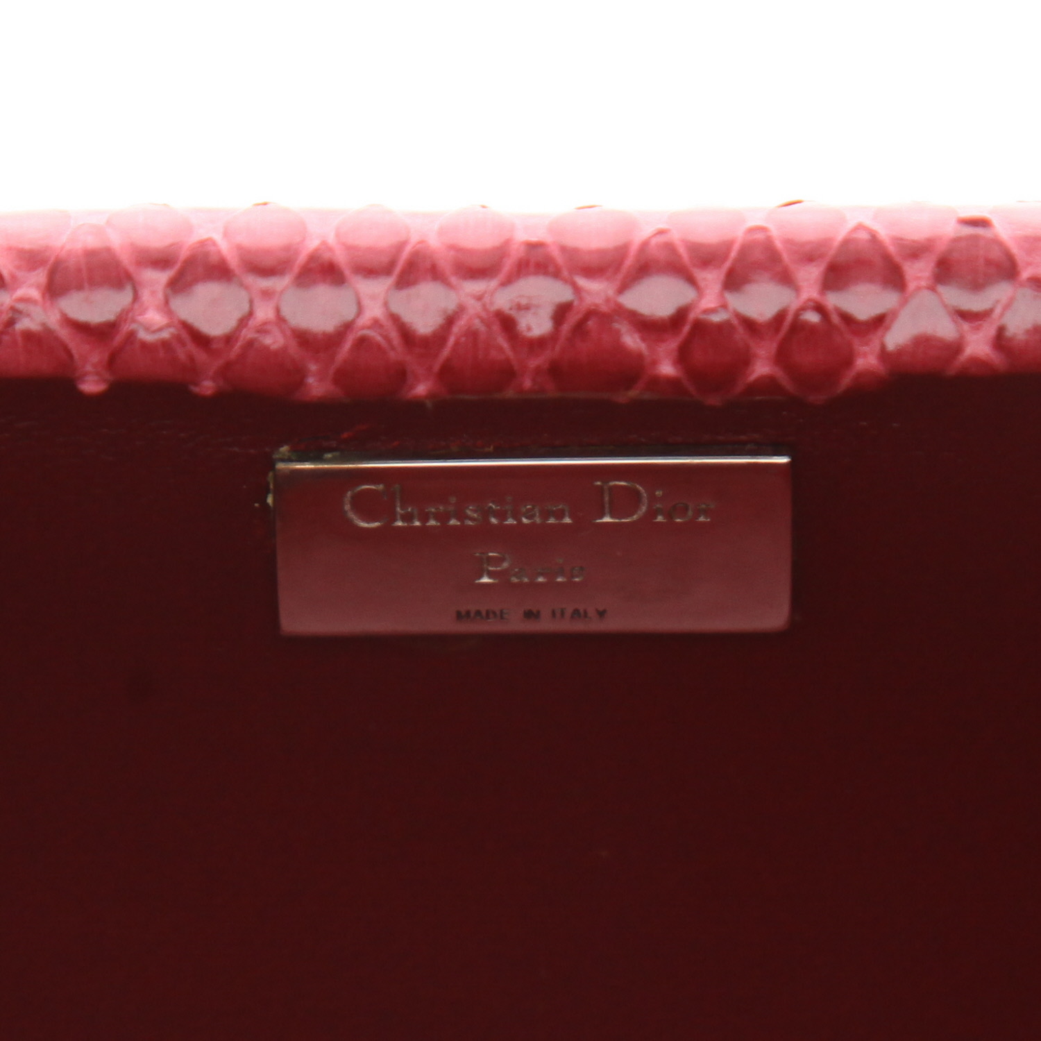 Pochette Dior   in pitone rosa lampone - Detail D2